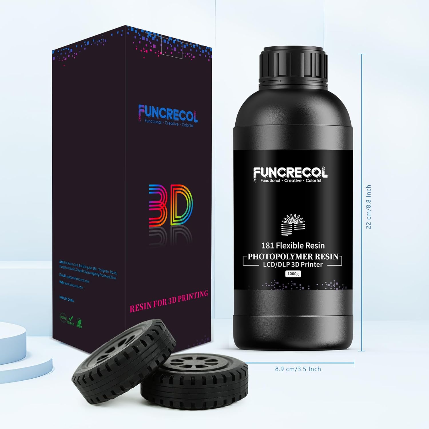 FUNCRECOL Tough Flexible 3D Printer Resin Rubber Like