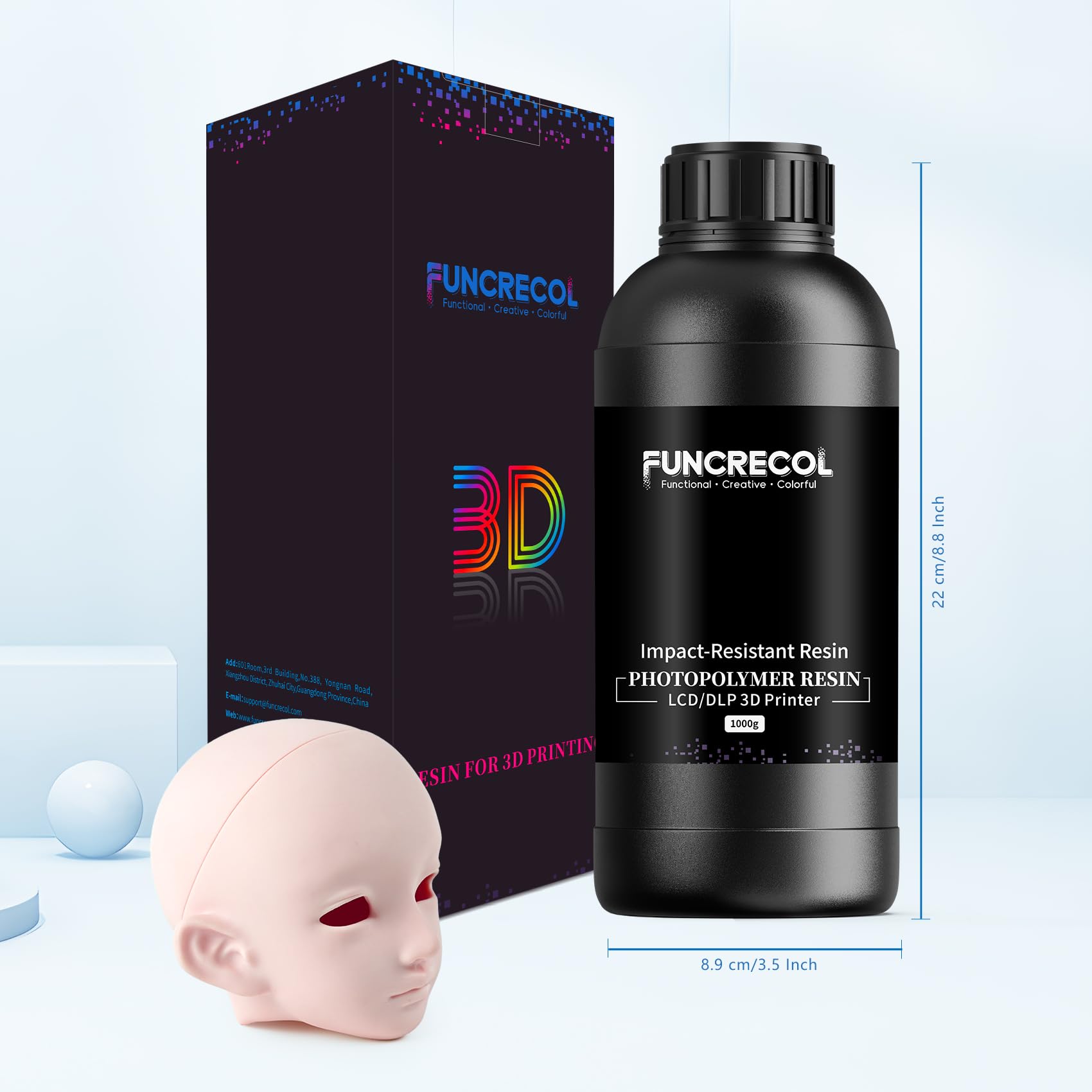 Funcrecol Tough BJD 3D Printer Resin Figure Printing Liquid Pink