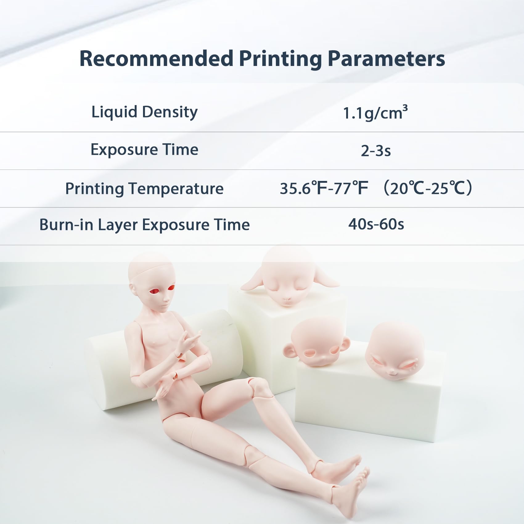 Funcrecol Tough BJD 3D Printer Resin Figure Printing Liquid Pink