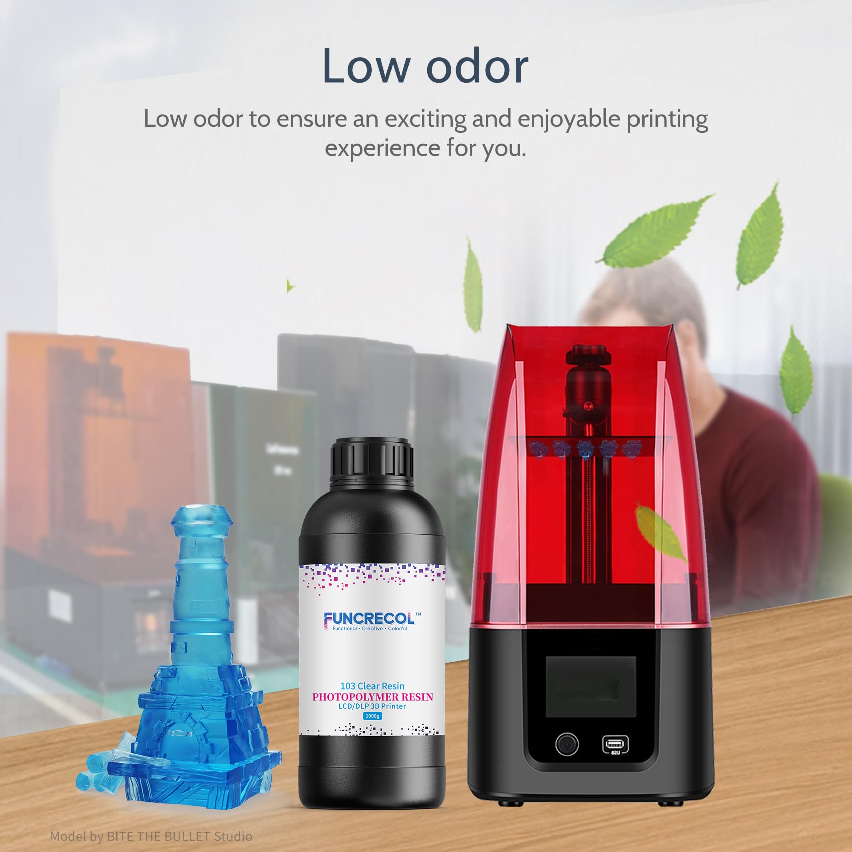 FUNCRECOL Crystal Clear Blue 3D Printer Resin High Precision Fast