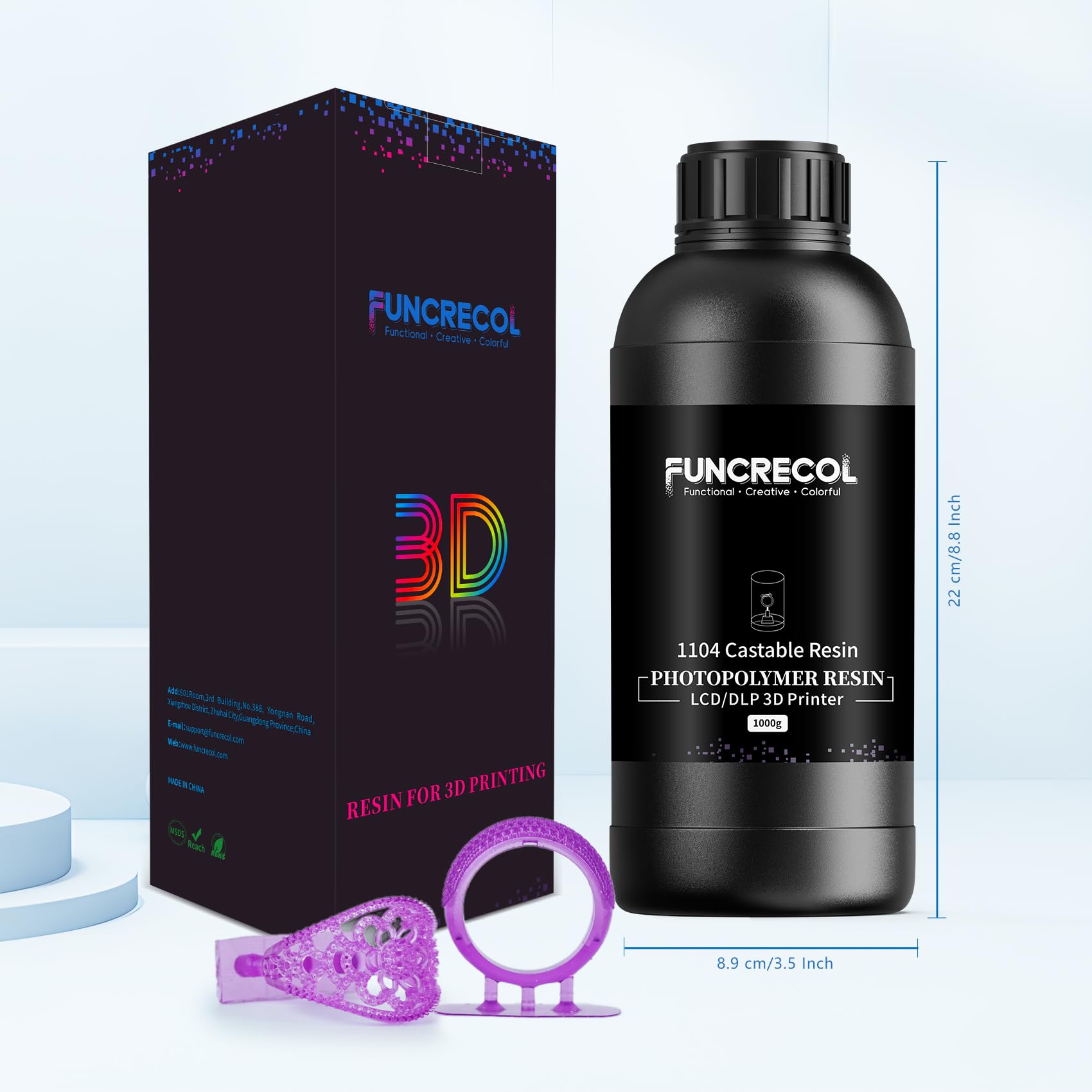 FUNCECOL Purple Wax Castable 3D Printer Resin