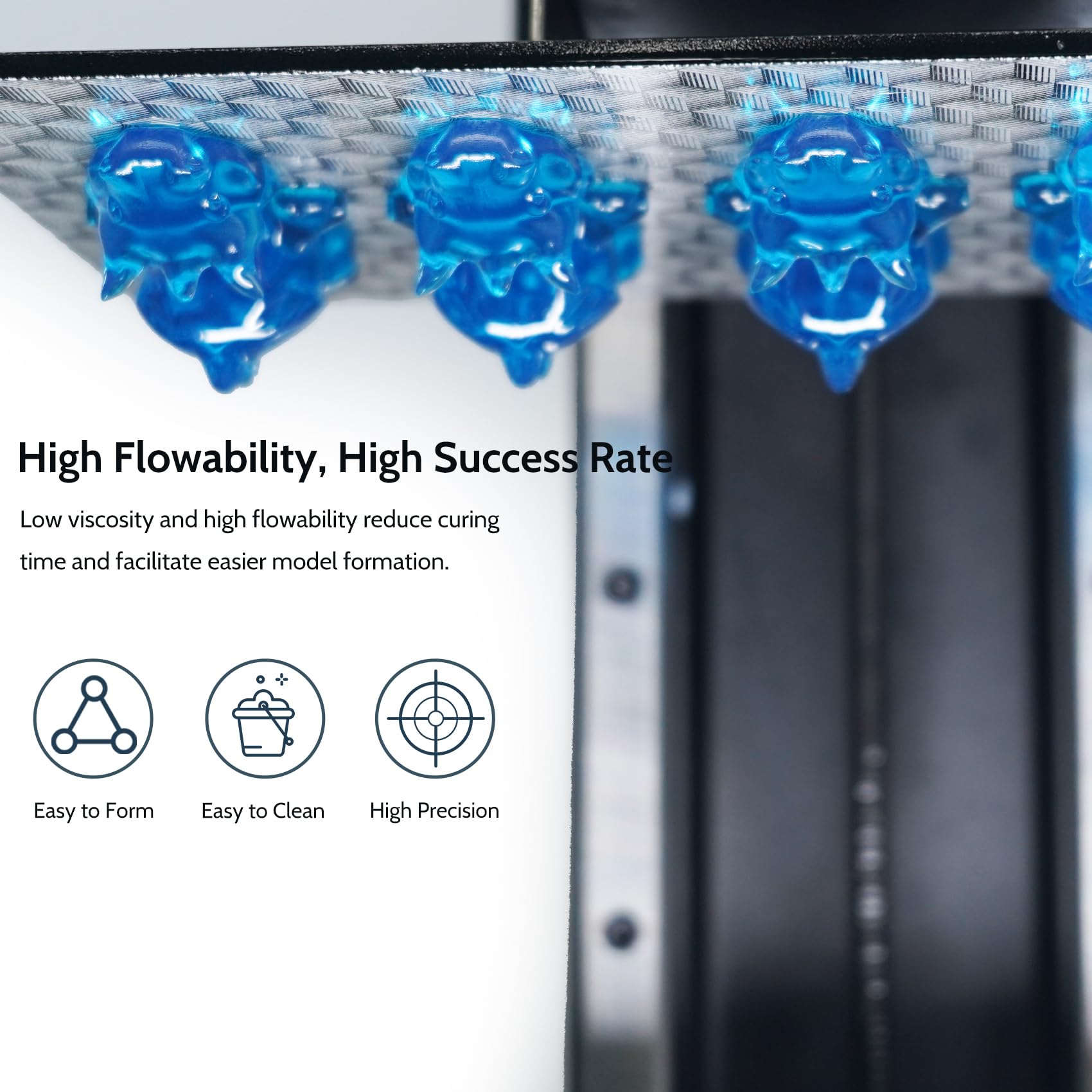 FUNCRECOL Crystal Clear Blue 3D Printer Resin High Precision Fast