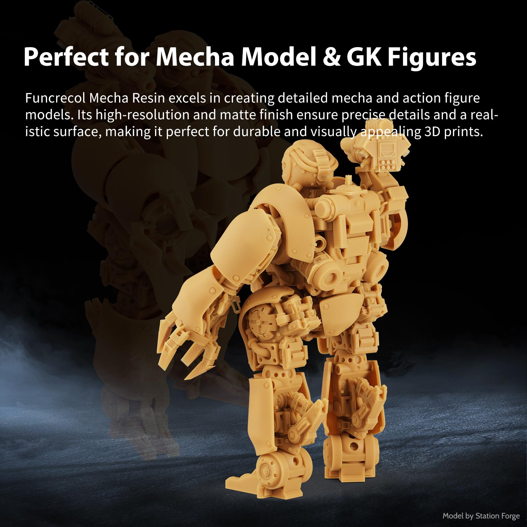 FUNCRECOL Mecha 3D Printer Resin Khaki Wear-Resistant Matte Finish