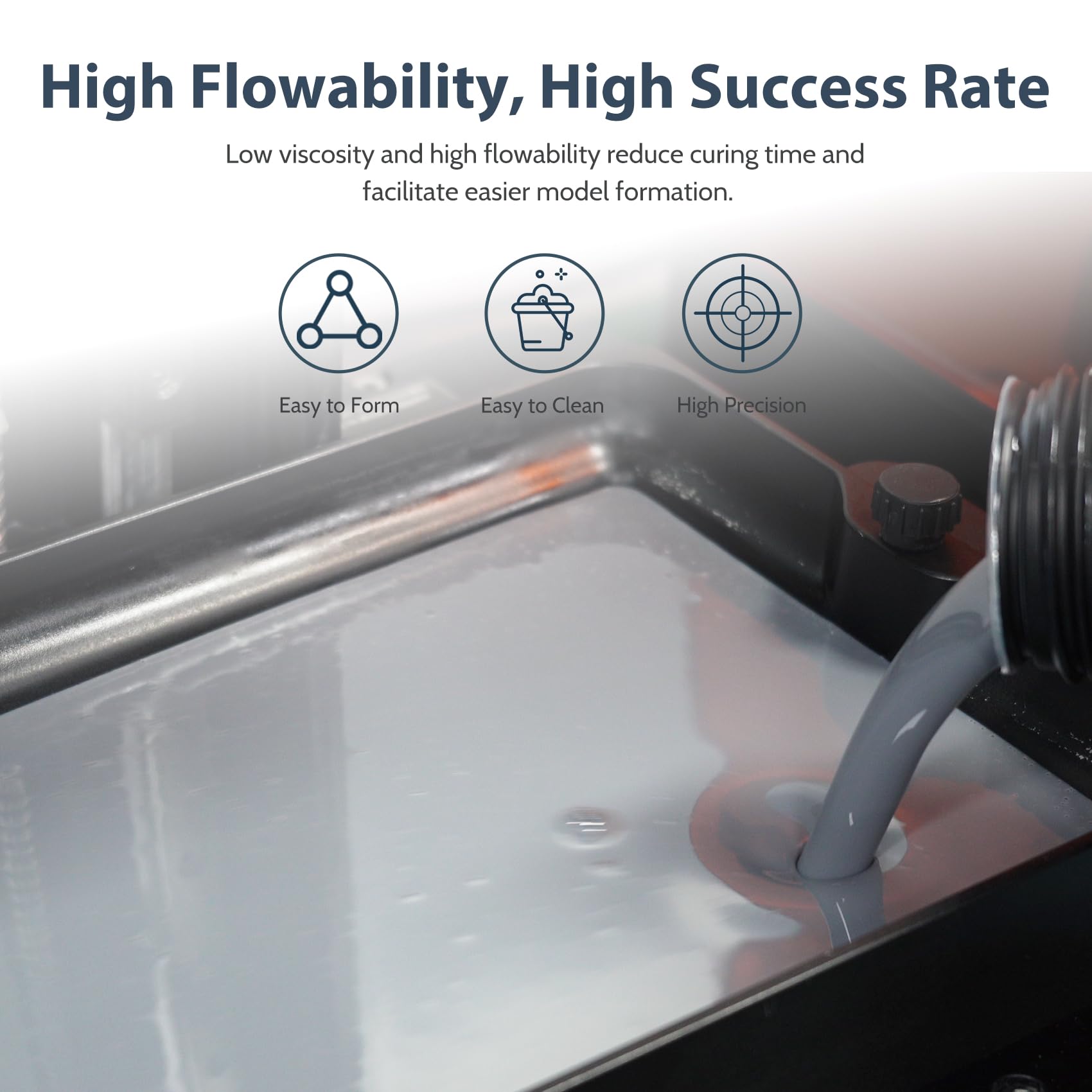 FUNCRECOL Matte Grey 3D Printer Resin High Precision Consistency