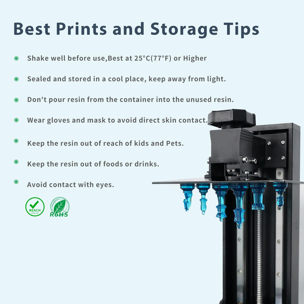 FUNCRECOL Crystal Clear Blue 3D Printer Resin High Precision Fast