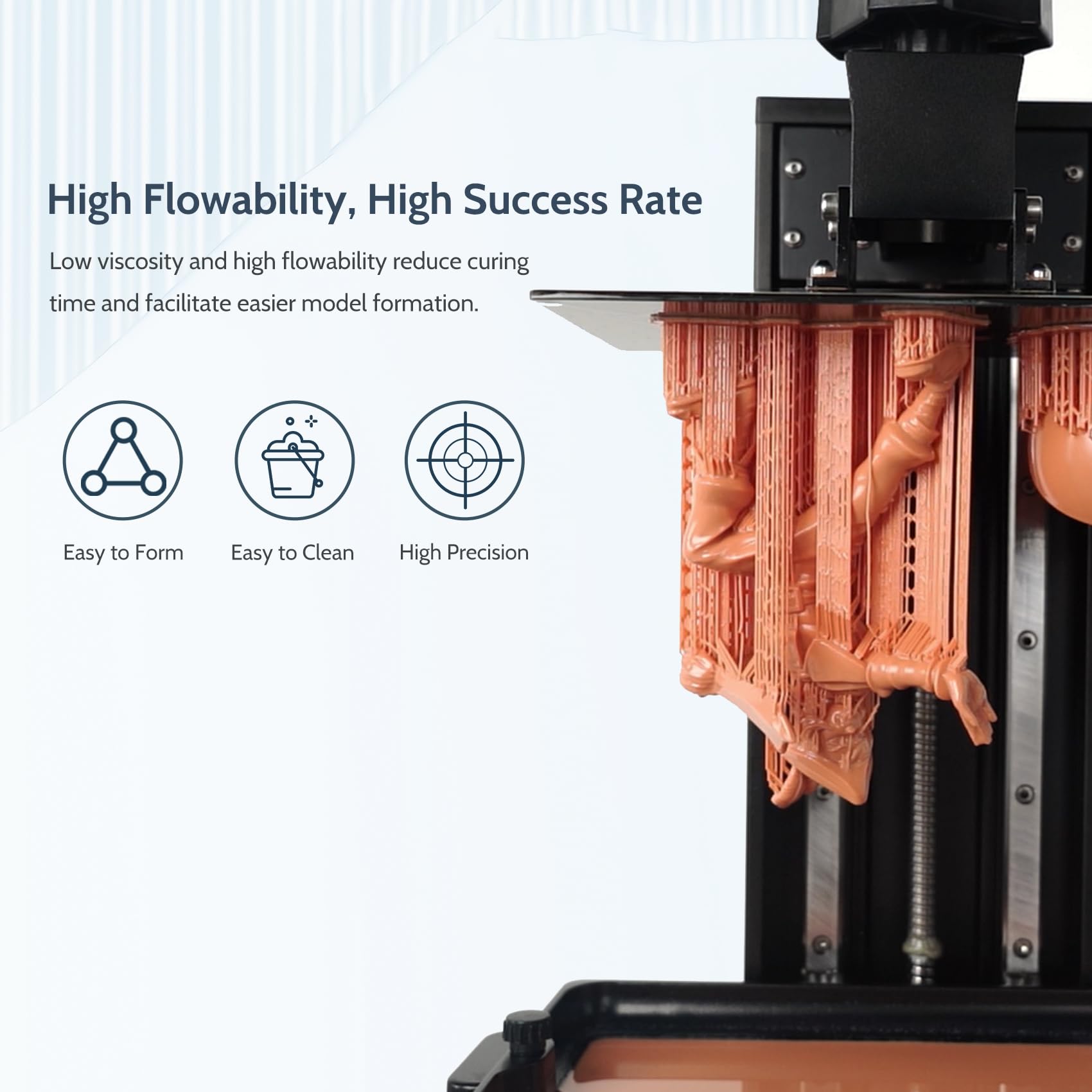 FUNCRECOL Matte 3D Printer Resin Red Wax High Precision Consistency