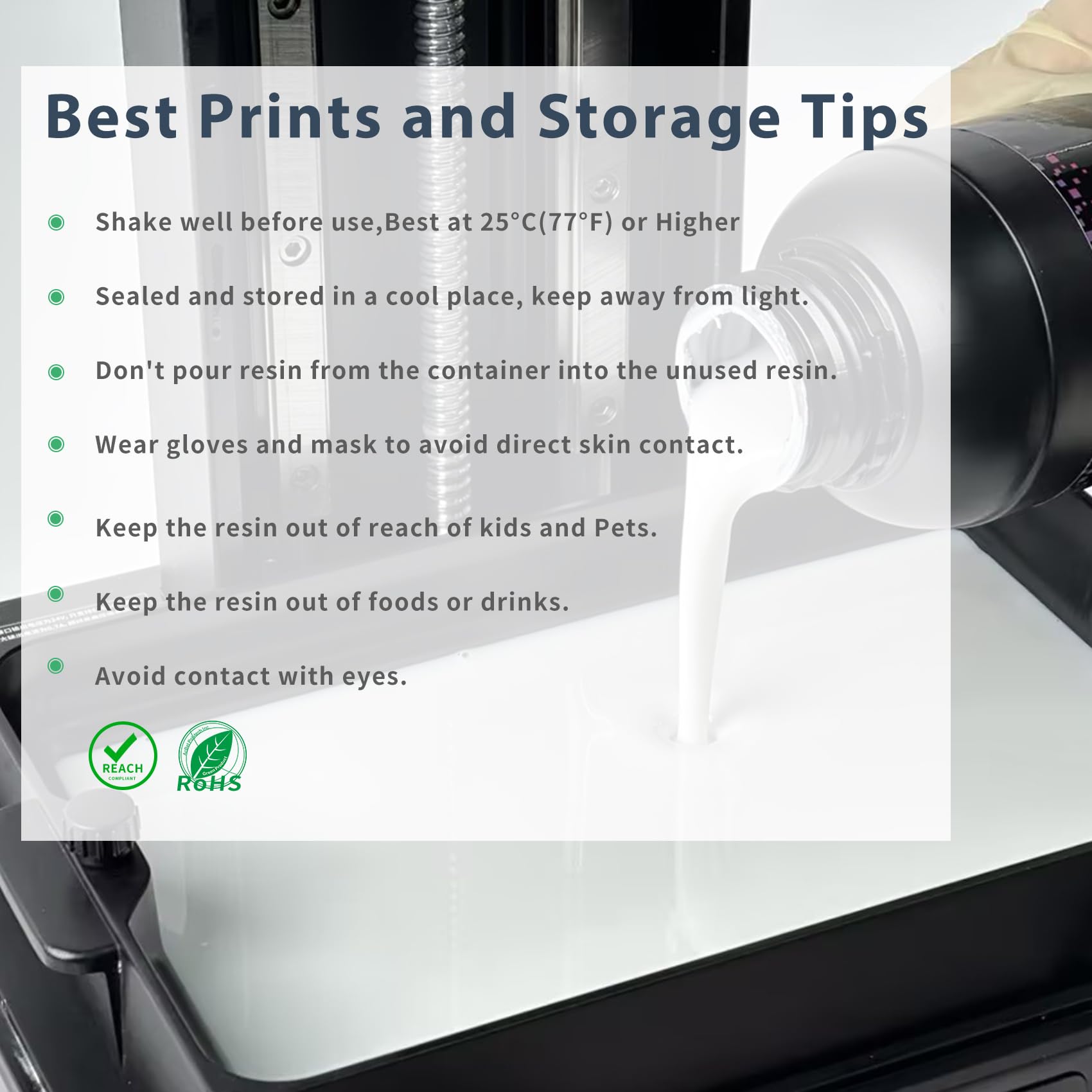 FUNCRECOL Water Washable 3D Printer Resin White