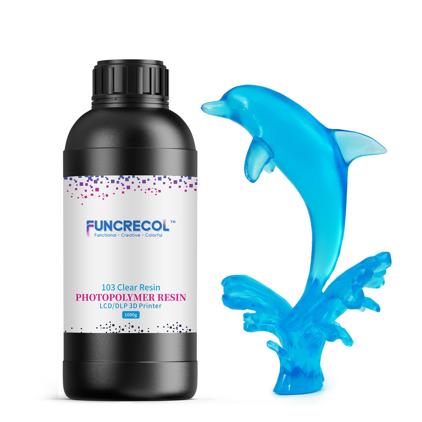 FUNCRECOL Crystal Clear Blue 3D Printer Resin High Precision Fast