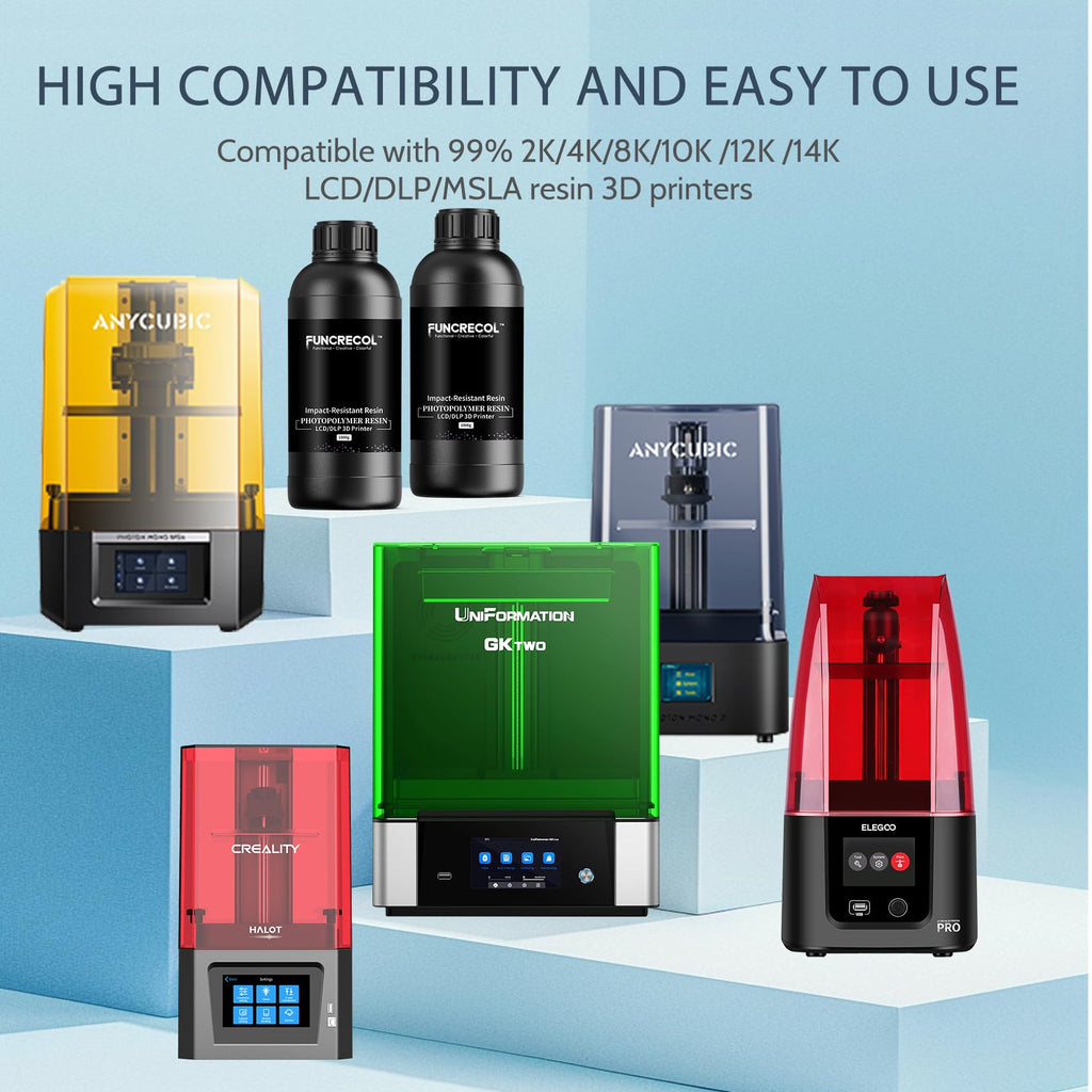 Funcrecol Tough BJD 3D Printer Resin Figure Printing Liquid White