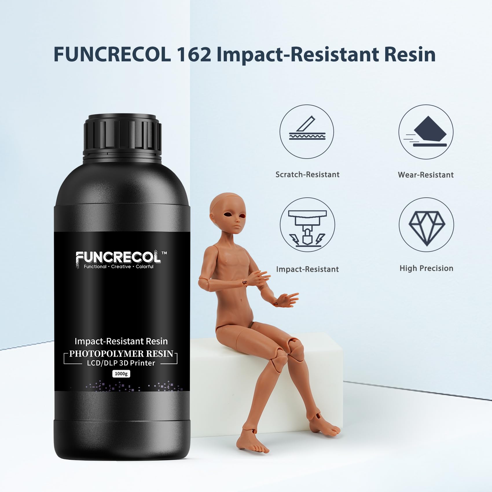 Funcrecol Tough BJD 3D Printer Resin Figure Printing Liquid Brown