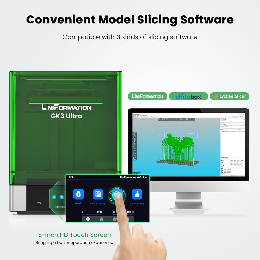 GK3 Ultra Pro Large Resin 3D Printer Auto Heating Resin Feed