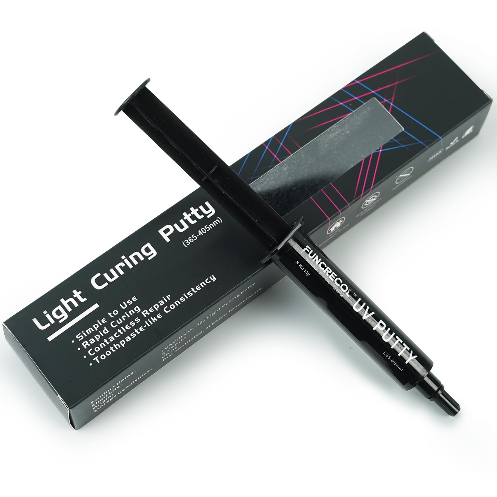 Funcrecol UV Putty Pen Clear Glue Adhesive for DIY Resin Crafts Making