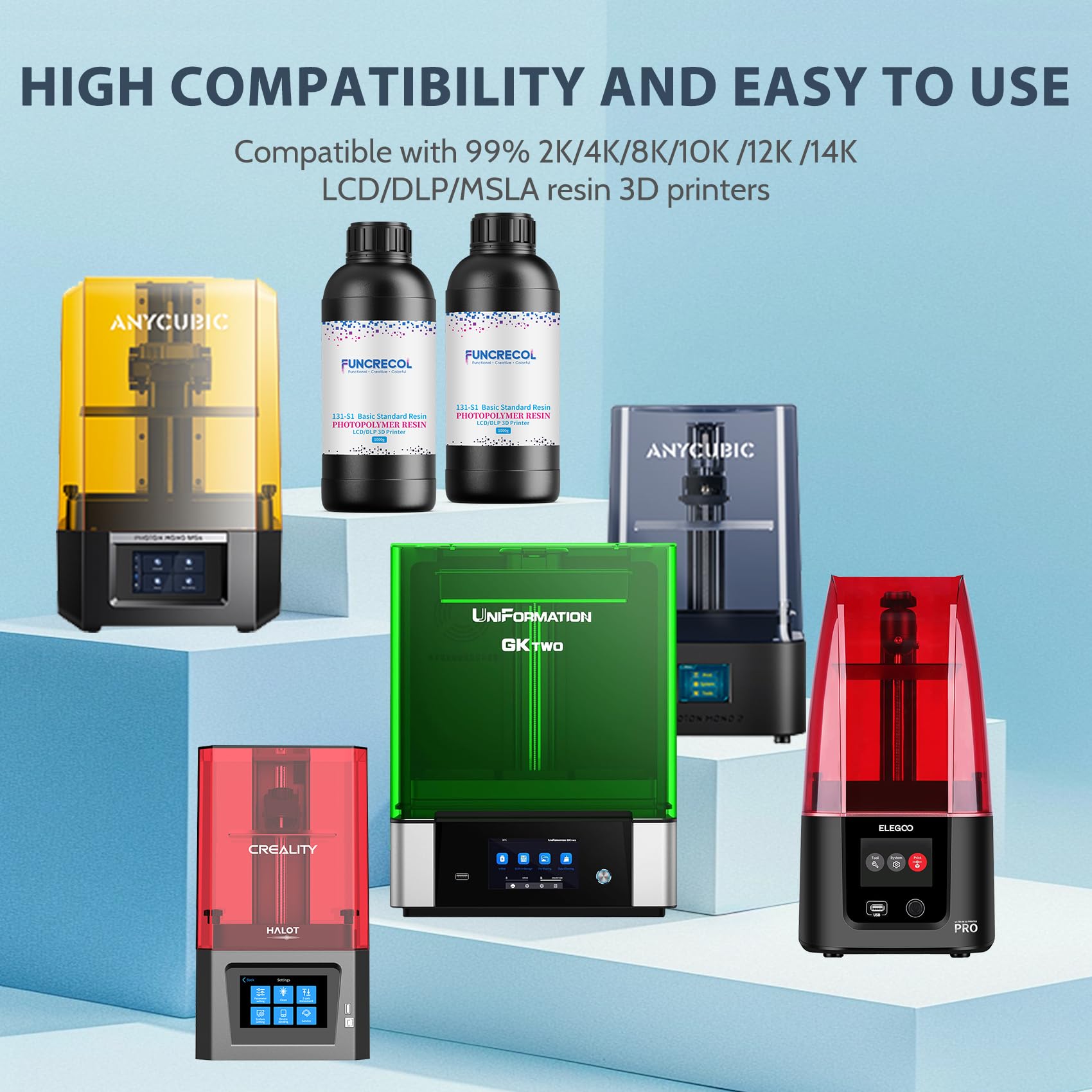 FUNCRECOL High Precision Compatible Low Cost 3D Printer Resin White