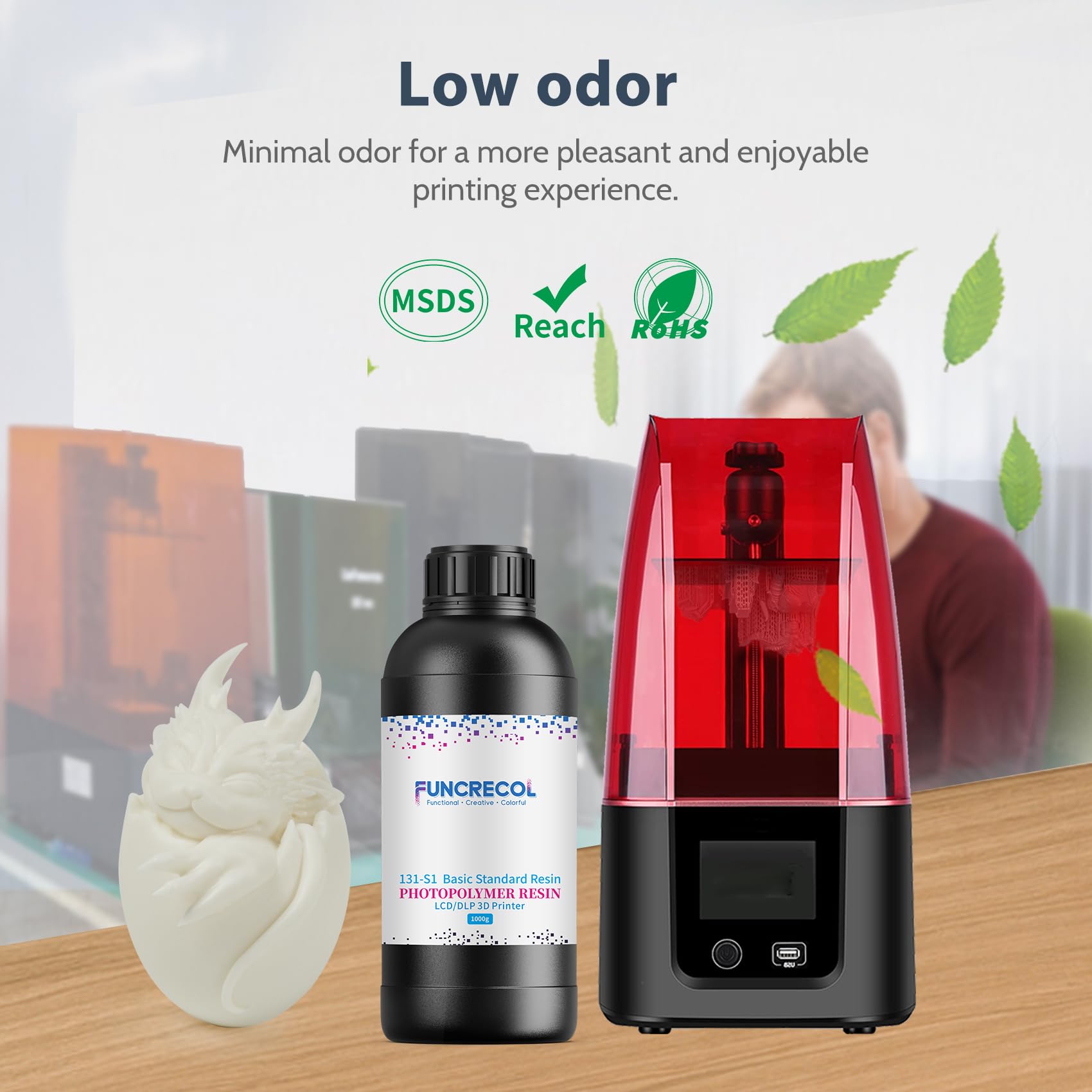 FUNCRECOL High Precision Compatible Low Cost 3D Printer Resin White