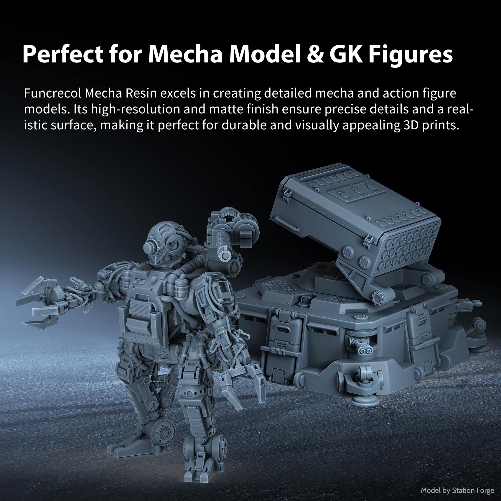 FUNCRECOLMecha 3D Printer Resin Grey For Mecha GK Figures